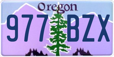 OR license plate 977BZX