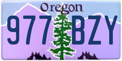 OR license plate 977BZY