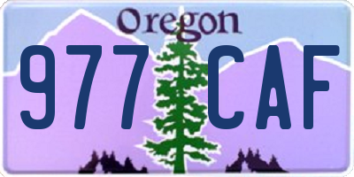 OR license plate 977CAF