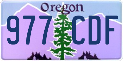 OR license plate 977CDF