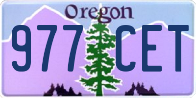 OR license plate 977CET