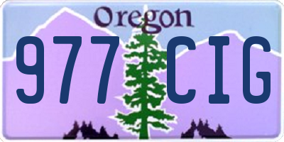 OR license plate 977CIG