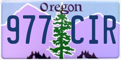 OR license plate 977CIR
