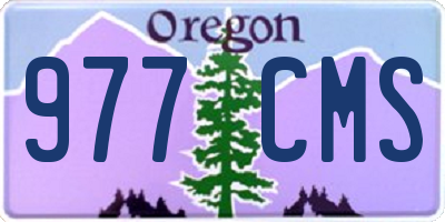 OR license plate 977CMS
