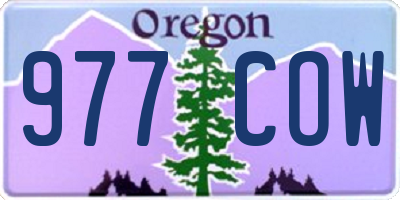 OR license plate 977COW