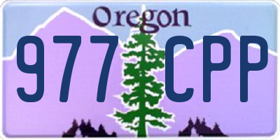 OR license plate 977CPP