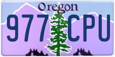 OR license plate 977CPU