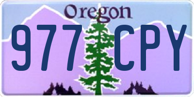 OR license plate 977CPY