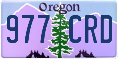 OR license plate 977CRD