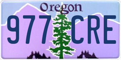 OR license plate 977CRE