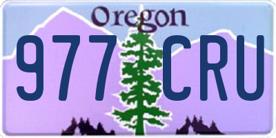 OR license plate 977CRU