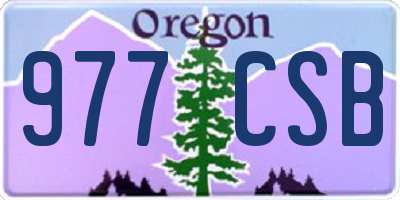 OR license plate 977CSB