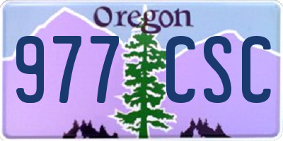 OR license plate 977CSC