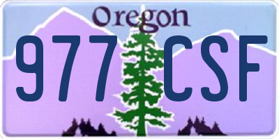 OR license plate 977CSF
