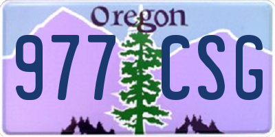 OR license plate 977CSG