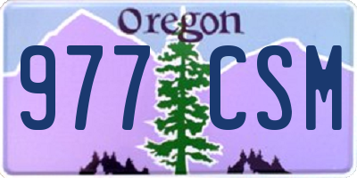 OR license plate 977CSM