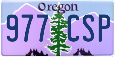 OR license plate 977CSP