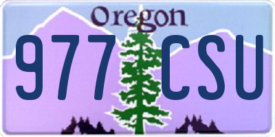 OR license plate 977CSU