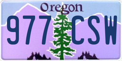 OR license plate 977CSW