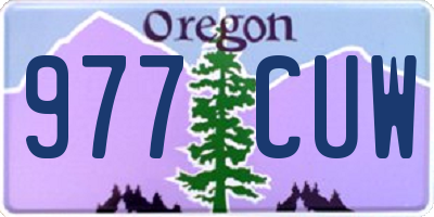 OR license plate 977CUW