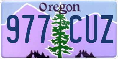 OR license plate 977CUZ