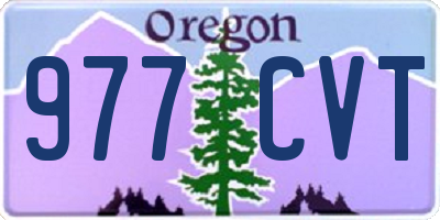 OR license plate 977CVT