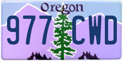 OR license plate 977CWD