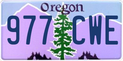 OR license plate 977CWE