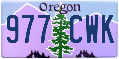 OR license plate 977CWK