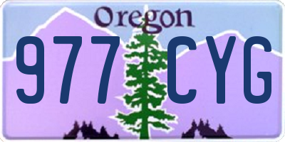 OR license plate 977CYG