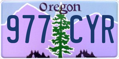 OR license plate 977CYR