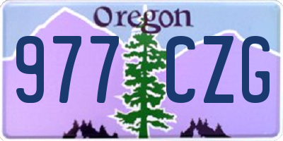 OR license plate 977CZG