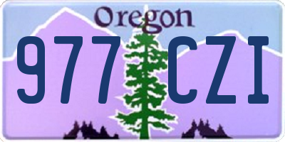 OR license plate 977CZI