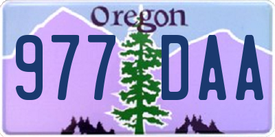 OR license plate 977DAA