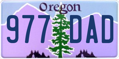 OR license plate 977DAD