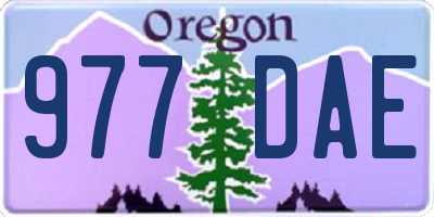 OR license plate 977DAE