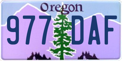 OR license plate 977DAF