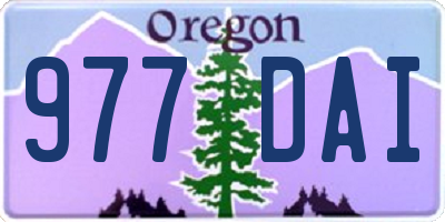 OR license plate 977DAI