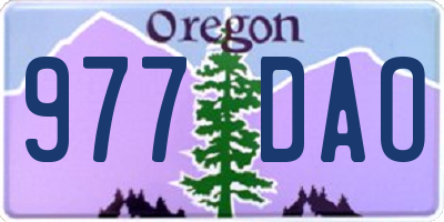 OR license plate 977DAO