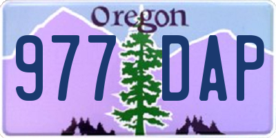 OR license plate 977DAP