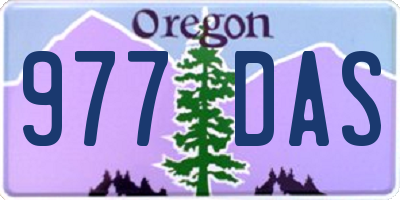 OR license plate 977DAS