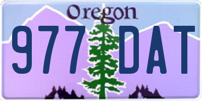 OR license plate 977DAT