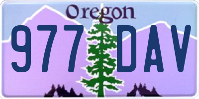 OR license plate 977DAV