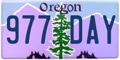 OR license plate 977DAY