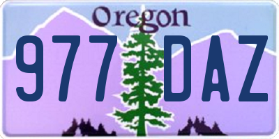 OR license plate 977DAZ
