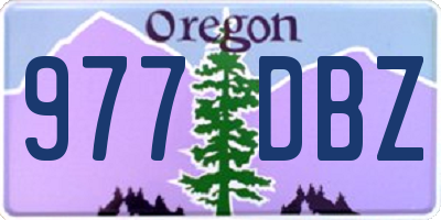 OR license plate 977DBZ