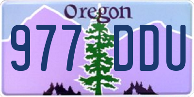 OR license plate 977DDU