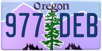 OR license plate 977DEB