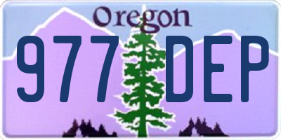 OR license plate 977DEP