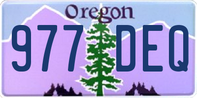 OR license plate 977DEQ
